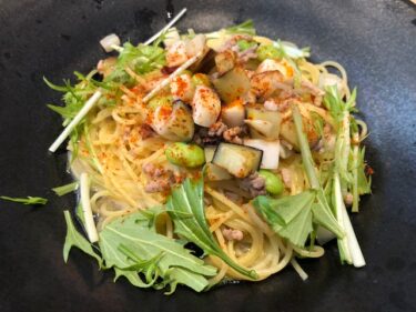 こなな・カブと茄子の塩麺だしペペロンチーノ