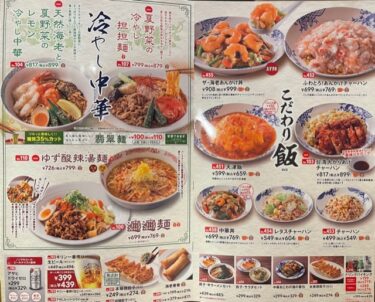 バーミヤン・メニュー(中華・麺・飯)