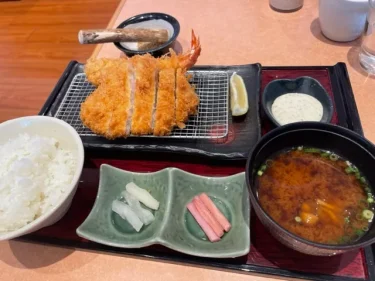 さぼてん・三元豚ロースかつと海老フライ盛り合わせ御膳