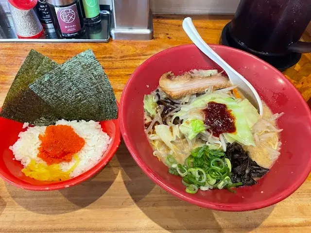 一風堂・野菜赤丸と明太子ごはんセット