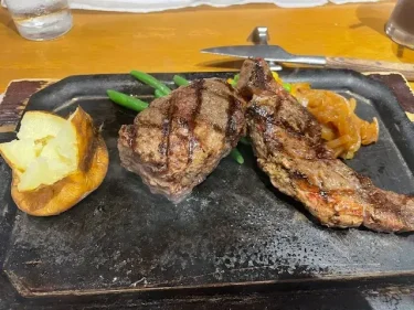 ハングリータイガー・ランチハンバーグと赤身カットステーキR