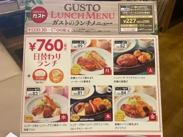 ガスト・ランチメニュー(日替わりランチ)