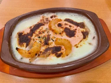 サイゼリヤ・ポップコーンシュリンプとタラコのクリームグラタン