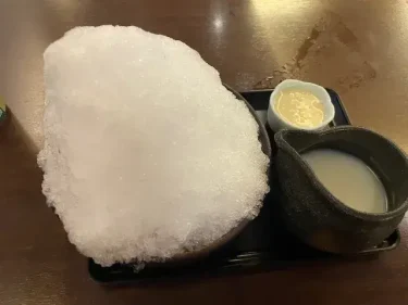 万葉の湯・純氷かき氷+トッピング練乳