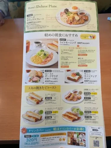 デニーズ・モーニングメニュー2