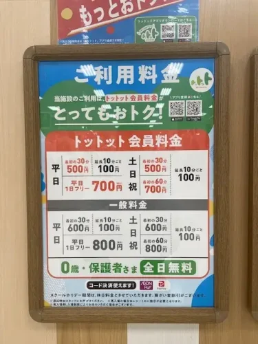 わいわいぱーく・利用料金